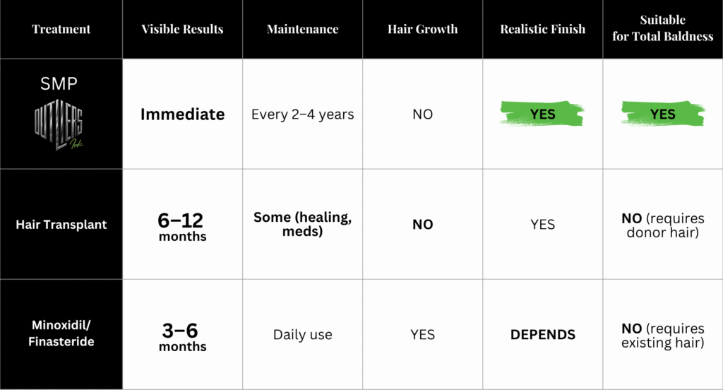 SMP vs. Hair Transplant | Outliers Ink Tattoo Studio