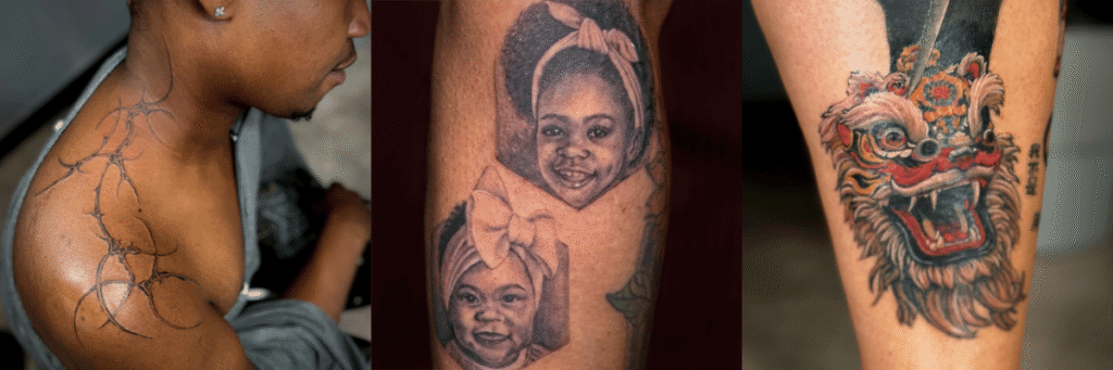 Tattoos black and brown Skin Tones